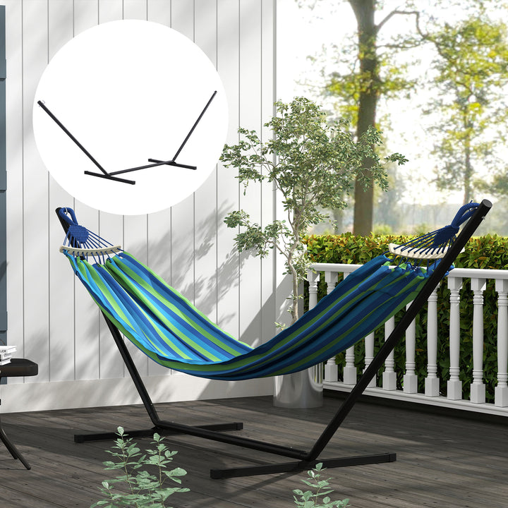 Suporte para Cama de Rede de Metal Estrutura para Cama de Rede Carga 120 kg para Jardim Varanda 360x92x112 cm Preto