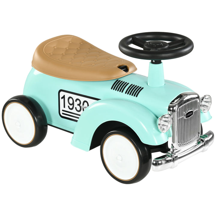 Carro Andador para Bebé de 12 a 36 Meses Carro Andador sem Pedais com Buzina Compartimento de Armazenamento e Volante para Interior e Exterior 58x27x35 cm Verde Menta