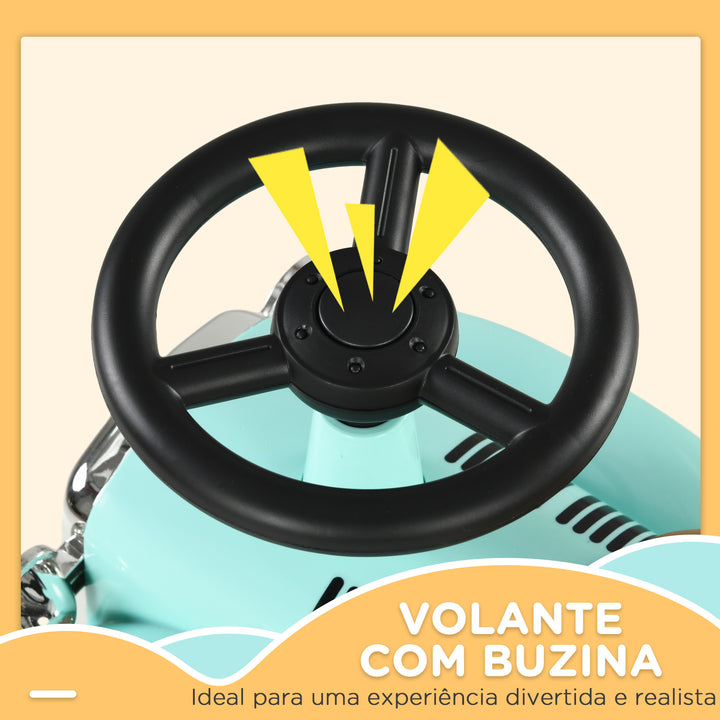 Carro Andador para Bebé de 12 a 36 Meses Carro Andador sem Pedais com Buzina Compartimento de Armazenamento e Volante para Interior e Exterior 58x27x35 cm Verde Menta