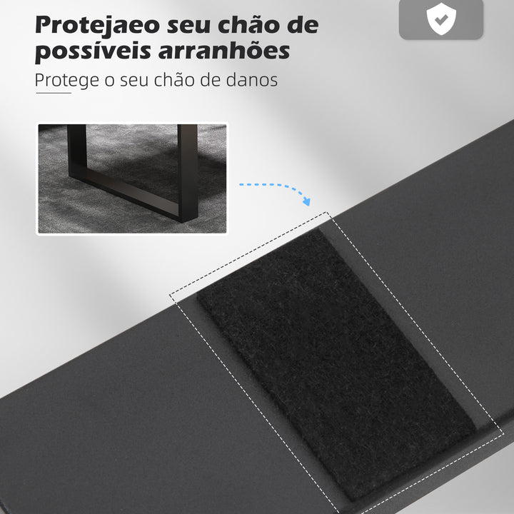 Conjunto de 2 Pés para Mesa de Aço 70x8x41 cm Pernas Quadradas de Mesa para Móveis de Bricolage Estilo Industrial com Parafusos e Protetores de Chão Preto