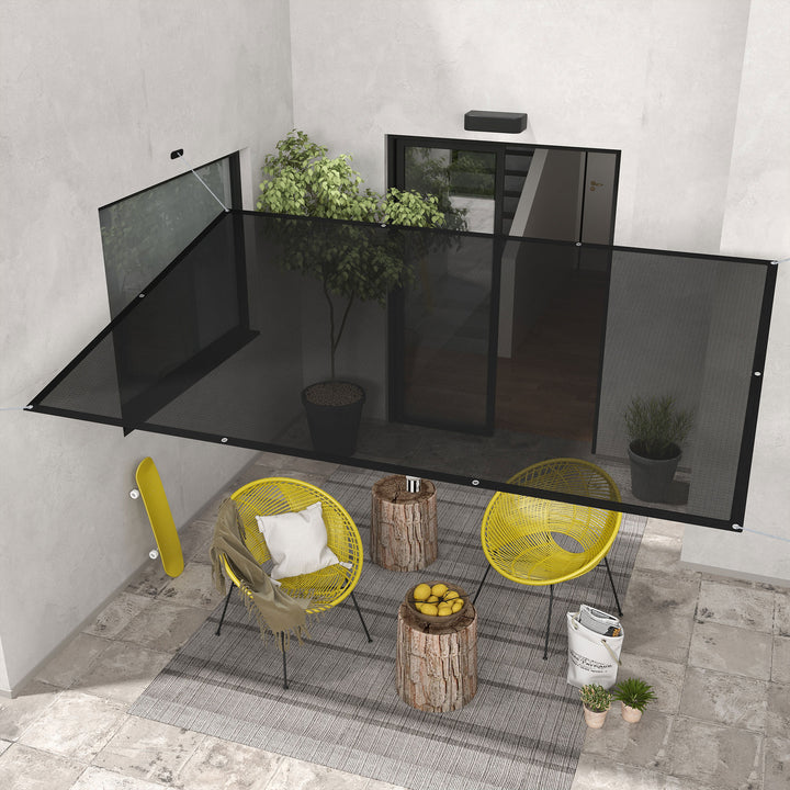 Vela de Sombra Retangular 3x2 m Toldo Vela para Jardim Proteção Solar 65% Transpirável e Anticongelante para Pátio Terraço Varanda Preto