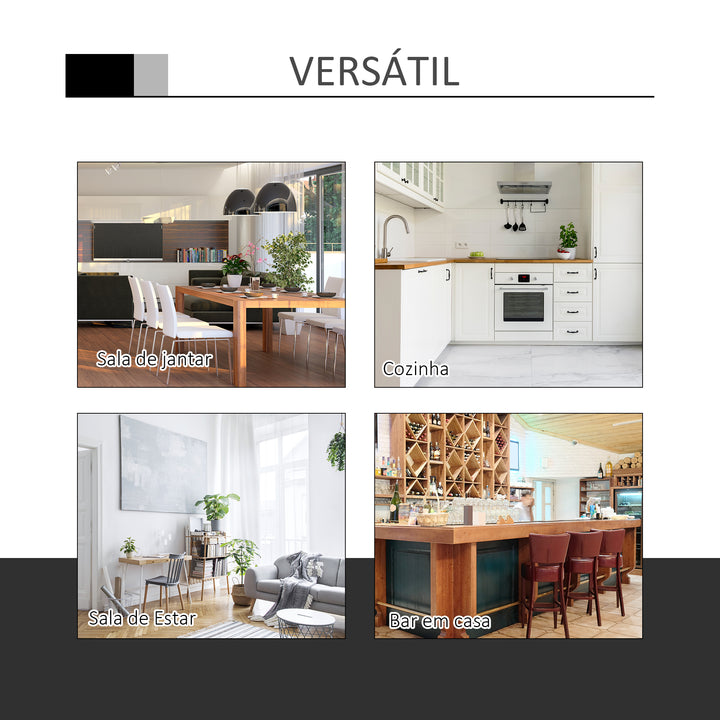 Mesa de bar ajustável em altura com base redonda e antideslizante para cozinha sala de jantar Ø60x69-93 cm Preto