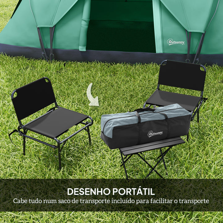 Tenda de Campismo para 5-6 Pessoas Impermeável 3000mm+ Anti UV com Bolsa de Transporte e Gancho para Luz 455x230x180cm Verde