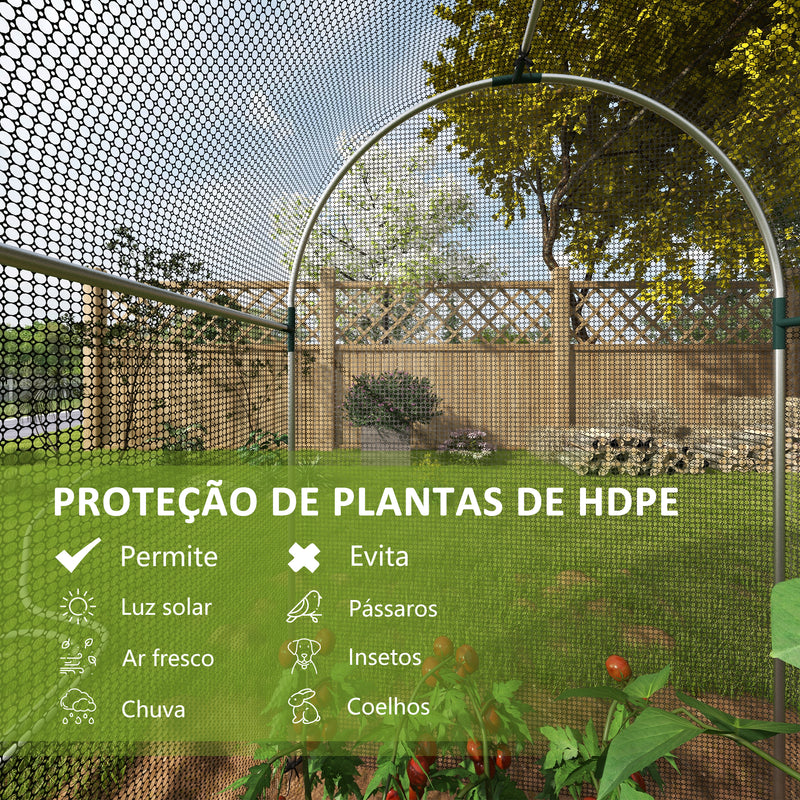 Estufa de Cultivo Estufa de Jardim com 1 Porta com Fecho de Correr Suporte e Anti UV para Proteger as Plantas Pátio Jardim Varanda 120x240x188 cm Preto