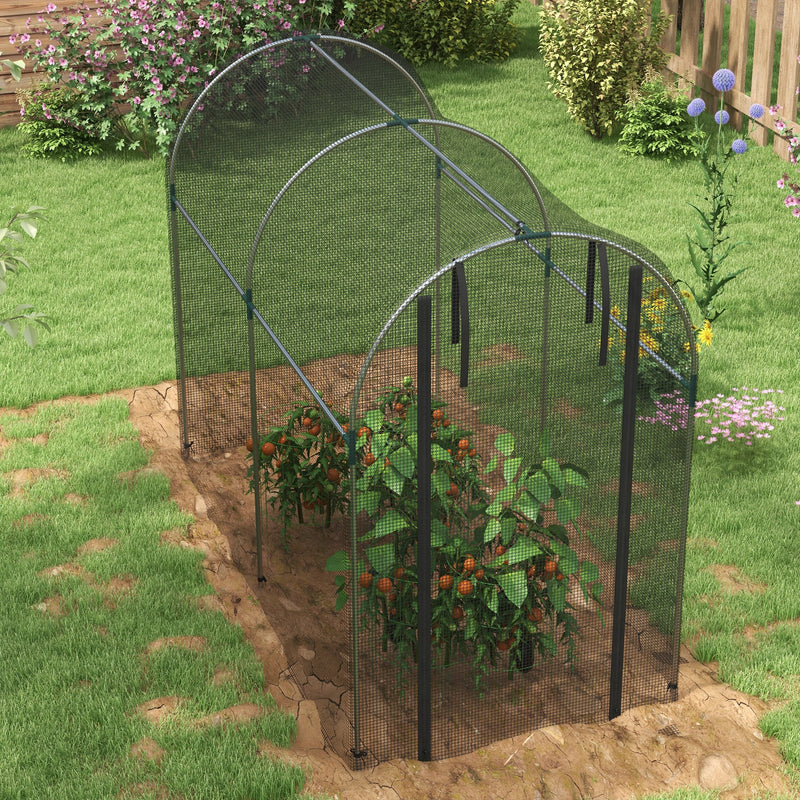 Estufa de Cultivo Estufa de Jardim com 1 Porta com Fecho de Correr Suporte e Anti UV para Proteger as Plantas Pátio Jardim Varanda 120x240x188 cm Preto