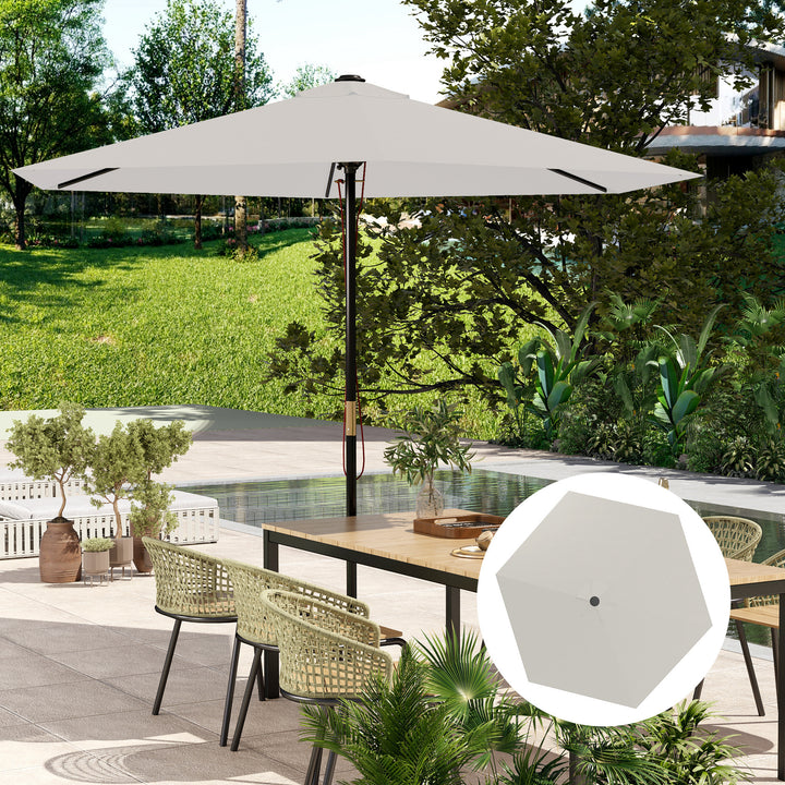 Toldo de Substituição para Chapéu de Sol de 3m Toldo para Chapéu de Sol com Ventilação Superior Proteção UV 30+ Toldo de Substituição para Chapéu de Sol de Poliéster para Exteriores Creme