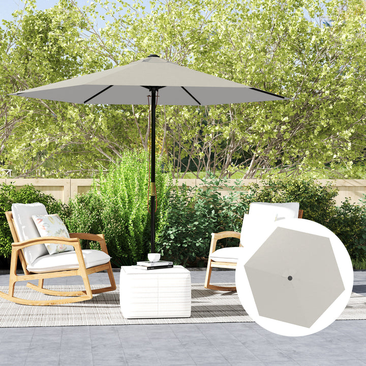 Toldo de Substituição para Chapéu de Sol de 3m Toldo para Chapéu de Sol com Ventilação Superior Proteção UV 30+ Toldo de Substituição para Chapéu de Sol de Poliéster para Exteriores Creme