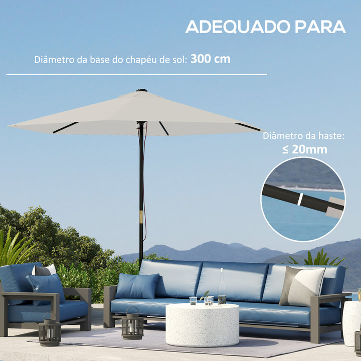 Toldo de Substituição para Chapéu de Sol de 3m Toldo para Chapéu de Sol com Ventilação Superior Proteção UV 30+ Toldo de Substituição para Chapéu de Sol de Poliéster para Exteriores Creme