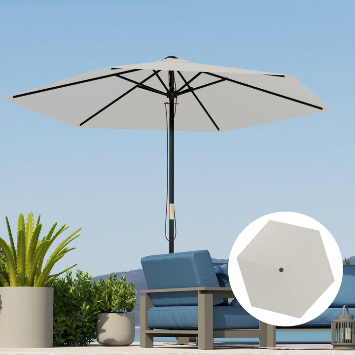 Toldo de Substituição para Chapéu de Sol de 3m Toldo para Chapéu de Sol com Ventilação Superior Proteção UV 30+ Toldo de Substituição para Chapéu de Sol de Poliéster para Exteriores Creme