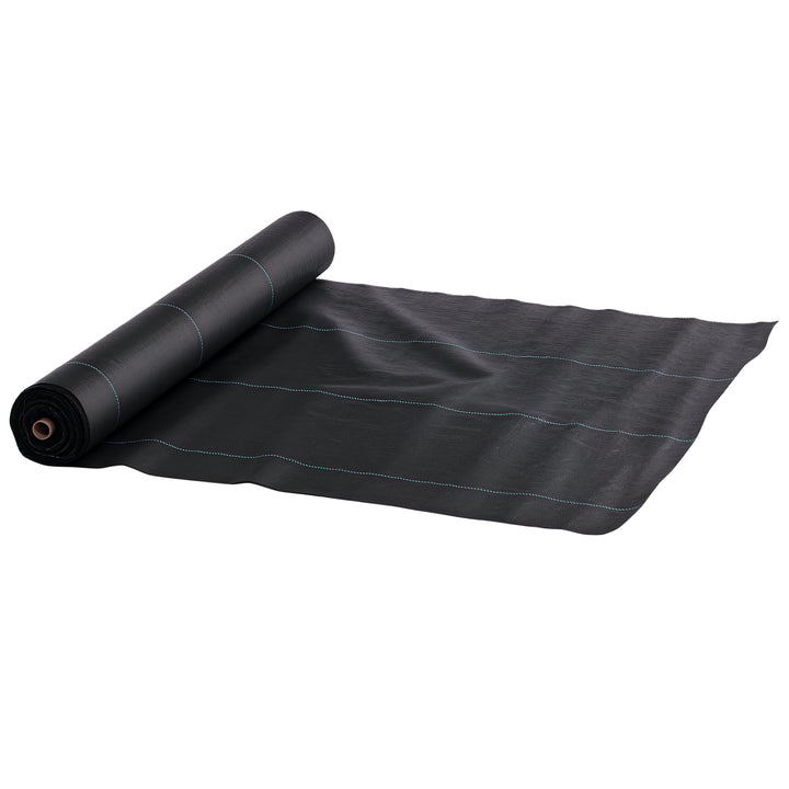 Rolo de Malha Anti-Ervas 2x100 m Malha Geotêxtil 60 g/m² para Controlo de Ervas Daninhas de Jardim Malha Anti-Ervas Preta