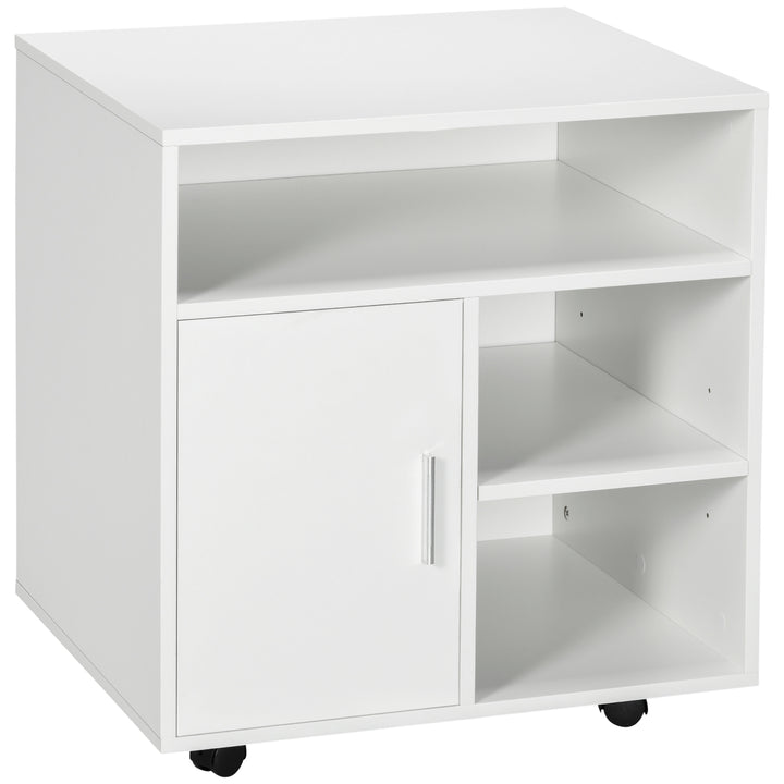 Armário para Escritório de Impressora com Espaço de Armazenamento e Rodas 60x50x65.5 cm