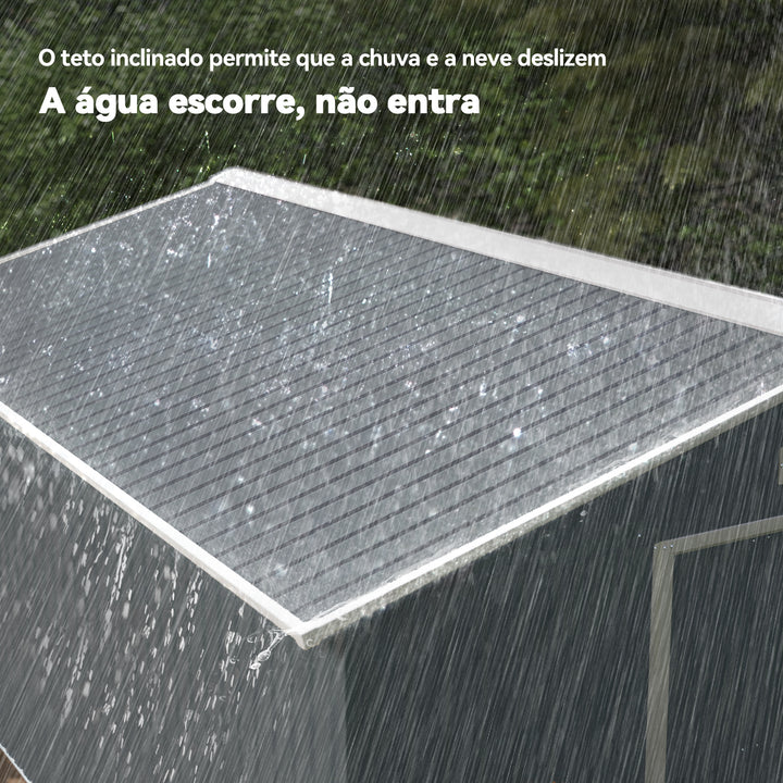 Galpão de jardim Galpão de armazenamento para ferramentas com porta deslizante dupla aço galvanizado 340x382x200 cm cinza