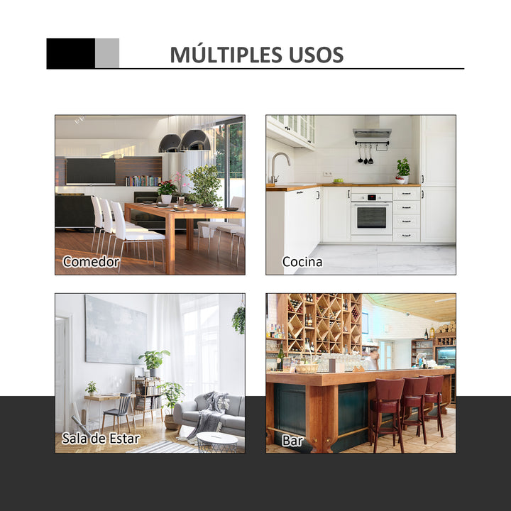 Mesa de bar ajustável em altura com base redonda e antideslizante para cozinha sala de jantar Ø60x69-93 cm Branco