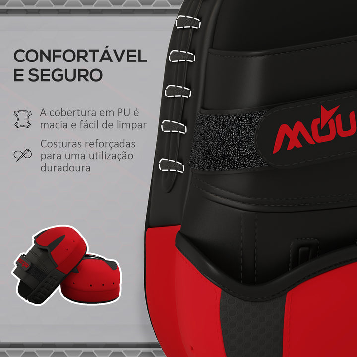Plastrons de Boxeo Paos de Muay Thai MMA para Treino de Boxeo Boxing Karate Taekwondo Artes Marciais 24x19x4 cm Vermelho