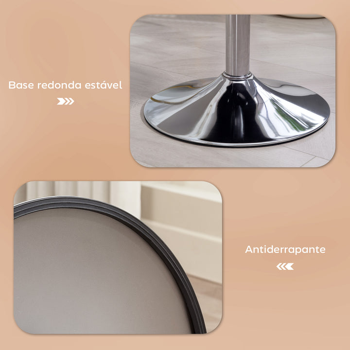 Banco de Bar Giratório Banco Alta de Cozinha Ajustável em Altura 52-66 cm Estofado em Veludo Giratória a 360° para Sala de Jantar Tocador Balcão Marrom