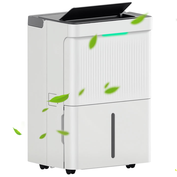 Desumidificador 35L/dia Depósito de Água 5,5L Desumidificador Elétrico com Ecrã LED Temporizador 24H Bloqueio Infantil e Drenagem Continua até 40-100? Branco