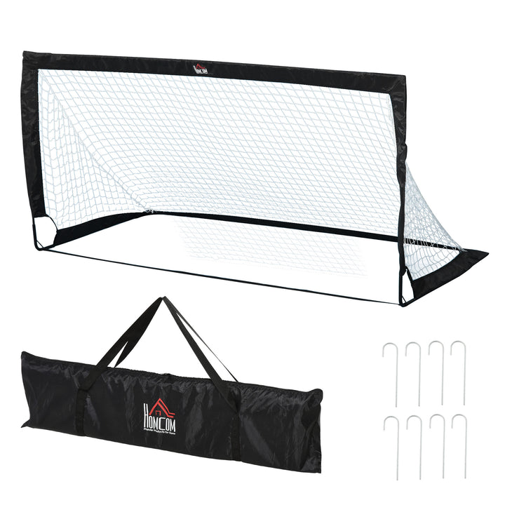 Balizas de Futebol Dobráveis Balizas de Futebol para Crianças e Adultos com Saco de Transporte para Exterior Jardim Treino 183x90x90 cm Preto