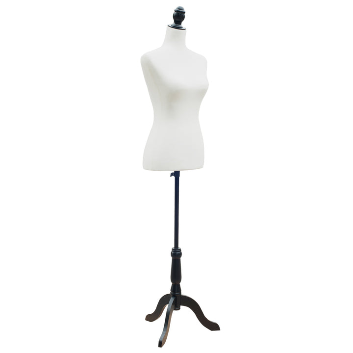 Manequim Feminino de Costura Busto de Senhora para Modistas Exibição Altura Ajustável a 130-168cm Branco
