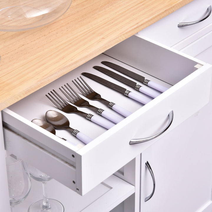 Carrinho de Cozinha com Rodinhas Prateleiras e Gaveta 88,5x40x86cm