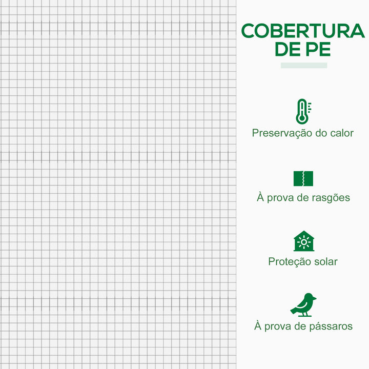 Estufa de Jardim Pequena Estufa de Exterior com Janelas e Estrutura de Aço Estufa para Cultivar Tomates Plantas Flores 200x76x168 cm Branco