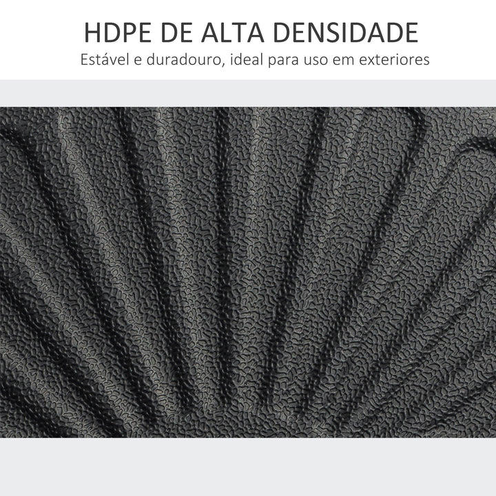 Base de Chapéu de Sol de Jardim Recarregável de Água 22kg Suporte de Chapéu de Sol Redondo para Mastros de 38mm/48mm Portátil para Terraço Pátio Ø51x28cm Preto