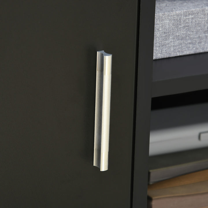 Armário de Escritório para Impressora Móvel para Escritório Multifuncional com Prateleiras e Amplo Espaço de Armazenamento 60x50x65,5 cm Preto