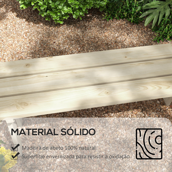 Banco de Madeira Banco de Jardim de 2 Lugares Capacidade 220 kg Banco de Exterior para Pátio Terraço Piscina 130x38x45 cm Natural