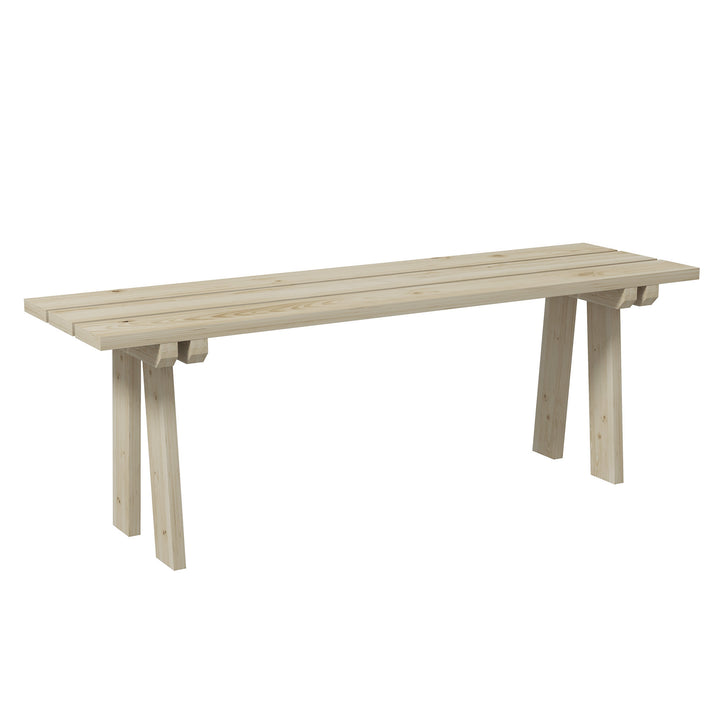 Banco de Madeira Banco de Jardim de 2 Lugares Capacidade 220 kg Banco de Exterior para Pátio Terraço Piscina 130x38x45 cm Natural