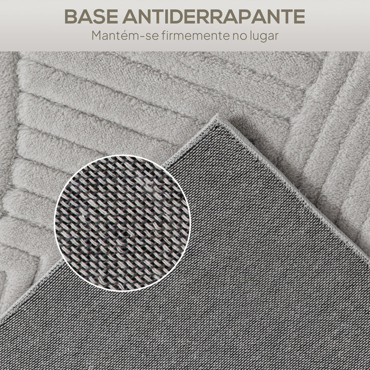 Tapete Sala de Estar 160x230 cm Tapete Pelo Curto Estilo Moderno Base Antiderrapante Tecida à Máquina Tapete para Sala de Estar Quarto Sala de Jantar Cinzento