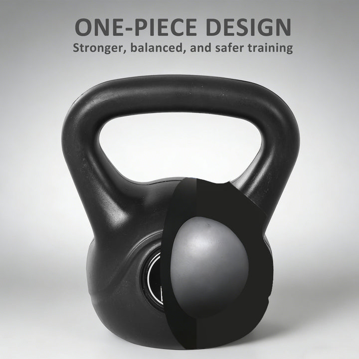 Peso Russo de 8 kg Kettlebell Preenchido de Areia com Punho Largo e Antiderrapante para Exercícios e Treinos em Casa e Ginásio 22x17x24 cm Preto