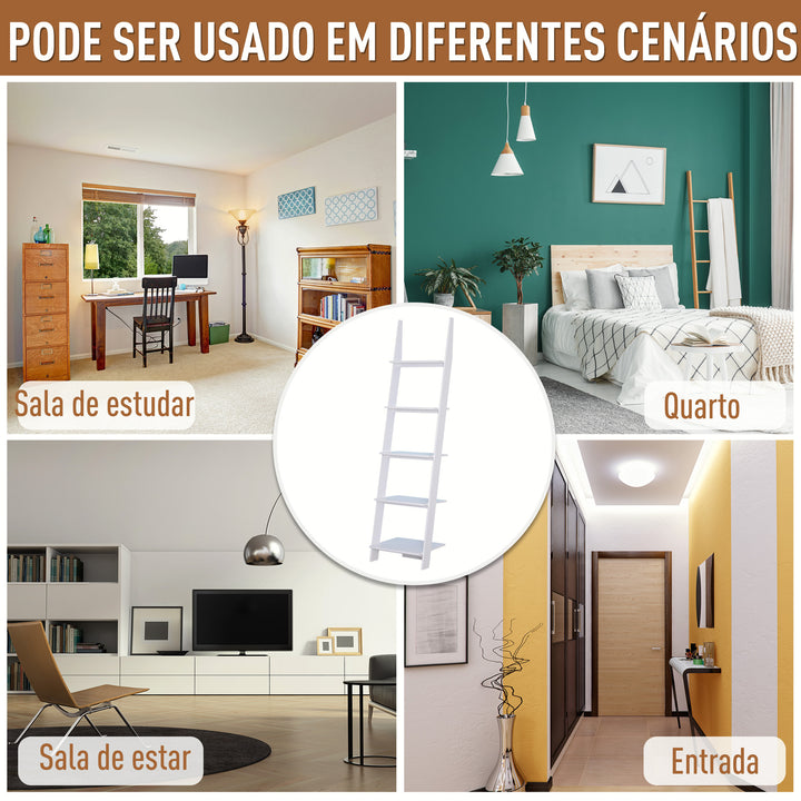 Estante em forma de Escada com 5 Prateleiras 50x40x195cm