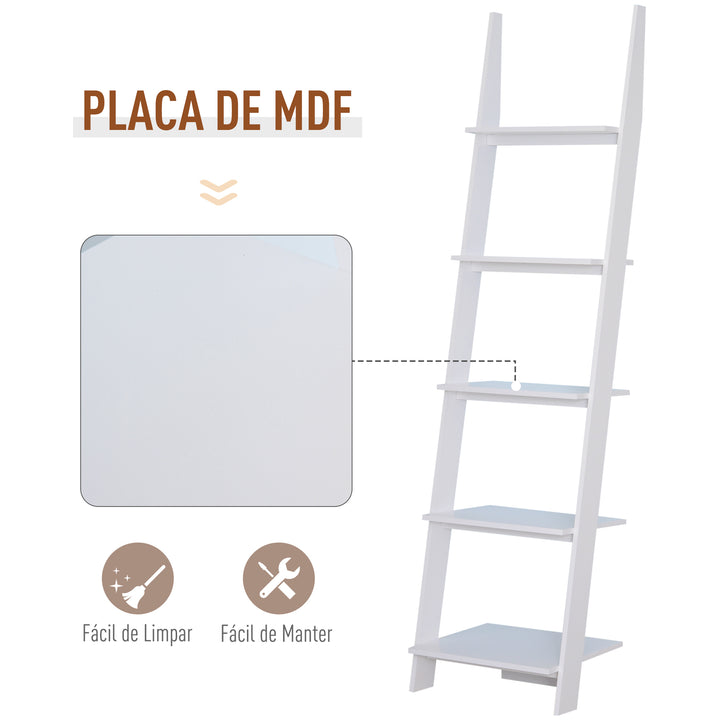 Estante em forma de Escada com 5 Prateleiras 50x40x195cm
