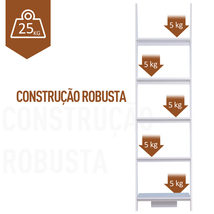Estante em forma de Escada com 5 Prateleiras 50x40x195cm