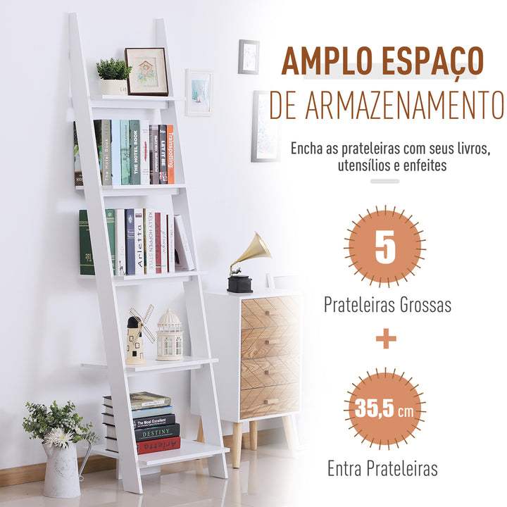 Estante em forma de Escada com 5 Prateleiras 50x40x195cm