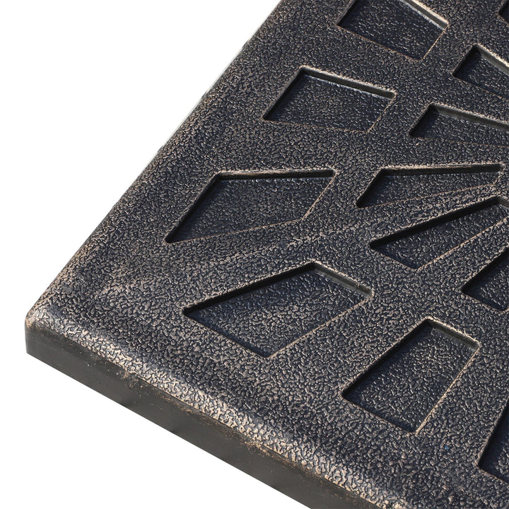 Base para Chapéu de Sol Peso 15 kg Base de Chapéu de Sol de Resina para Mastros de Ø3,8 cm y Ø4,8 cm para Varanda Pátio Jardim 47x47x32 cm Preto e Bronze