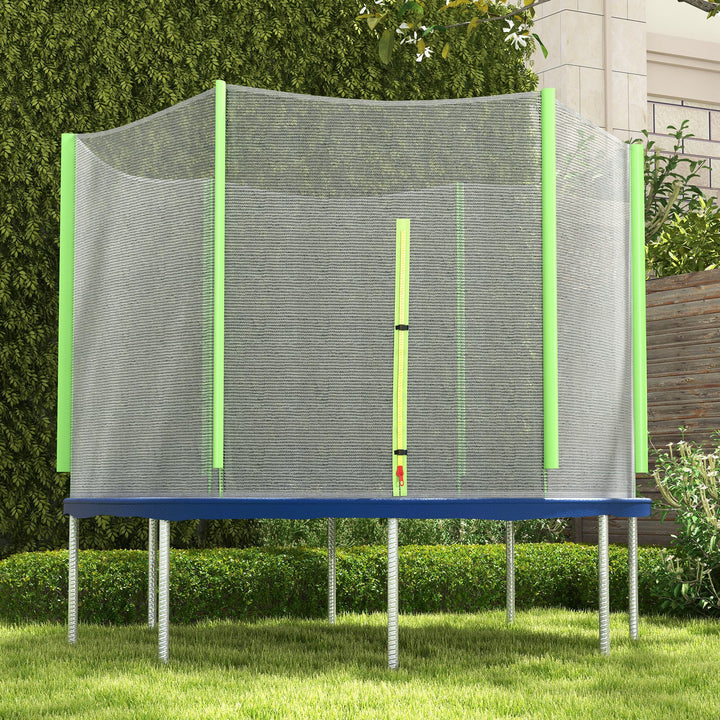 Rede de Segurança para Trampolim Ø305 cm Rede de Substituição de Trampolins para Exterior e Porta com Fecho de Correr para 6 Postes Verde