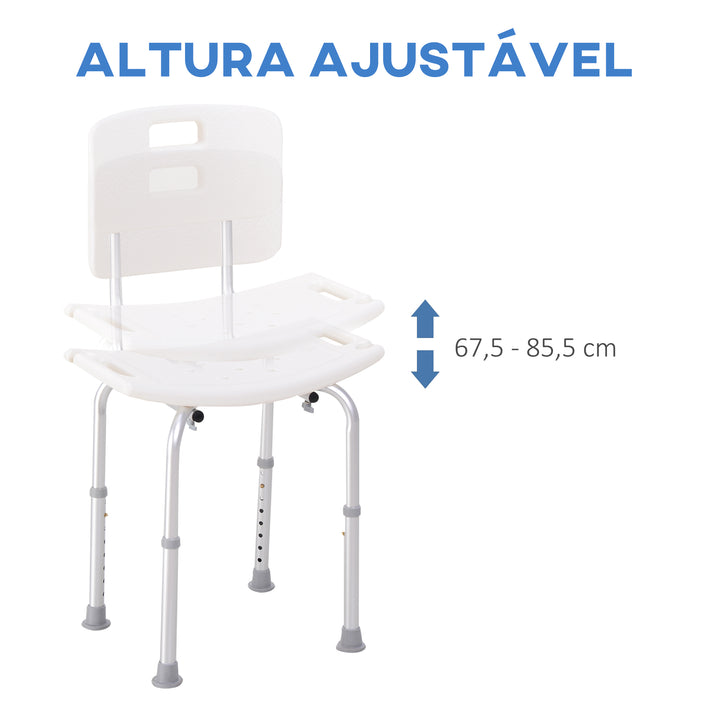 Cadeira Duche Alumínio Ajuda Banho Banquinho Banqueta Regulável Ajustável WC Assento