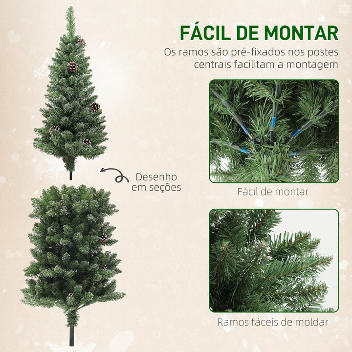 Árvore de Natal 150 cm Árvore de Natal Artificial com 395 Ramos e Suporte de Metal Árvore de Natal para Sala de Estar Interior Verde