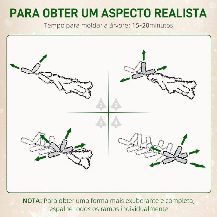 Árvore de Natal 150 cm Árvore de Natal Artificial com 395 Ramos e Suporte de Metal Árvore de Natal para Sala de Estar Interior Verde