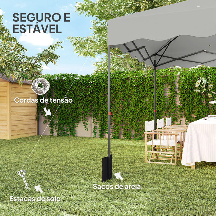 Tenda Dobrável Pop UP Tenda 3x3 m Tenda para Eventos com Proteção UV50+ Altura Ajustável Bolsa de Areia e Bolsa de Transporte com Rodas para Campismo Festas Branco