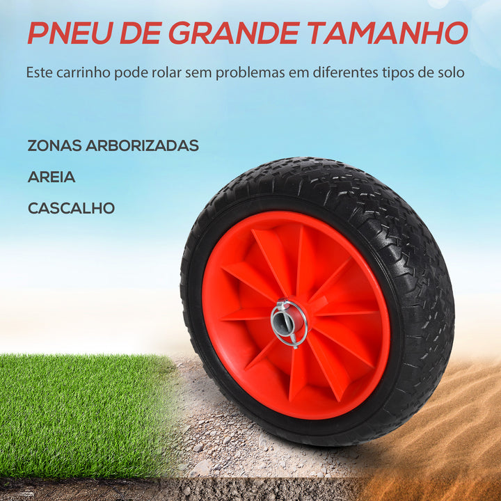 Carrinho de Transporte para Prancha de Surf Carrinho de Transporte Dobrável com 2 Rodas Carga Máxima 45 kg e Estrutura de Alumínio para Prancha de Surf com Espessura Inferior a 12,5 cm 64x55x38,5 cm Preto e Vermelho