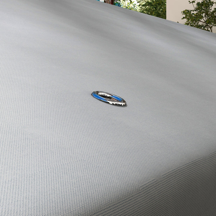 Toldo de Substituição para Pérgola 300x300 cm Teto de Substituição para Pérgolas Exterior com Duplo Teto e 8 Orifícios de Drenagem Cinza Claro