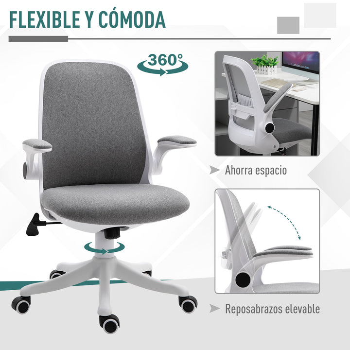 Cadeira de escritório giratória Função de inclinação Carga 120 kg 62,5x60x90-98 cm Cinza