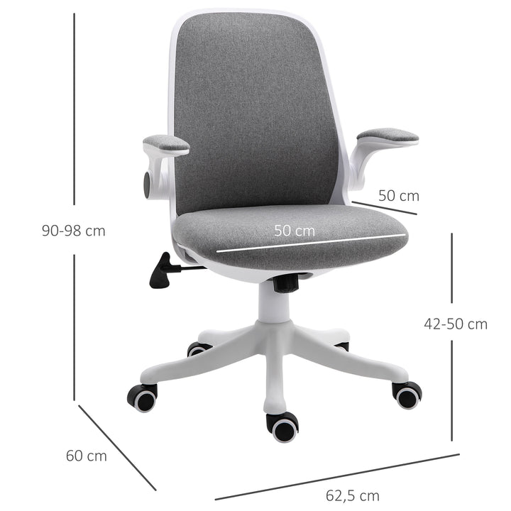 Cadeira de escritório giratória Função de inclinação Carga 120 kg 62,5x60x90-98 cm Cinza
