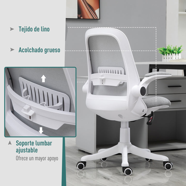 Cadeira de escritório giratória Função de inclinação Carga 120 kg 62,5x60x90-98 cm Cinza