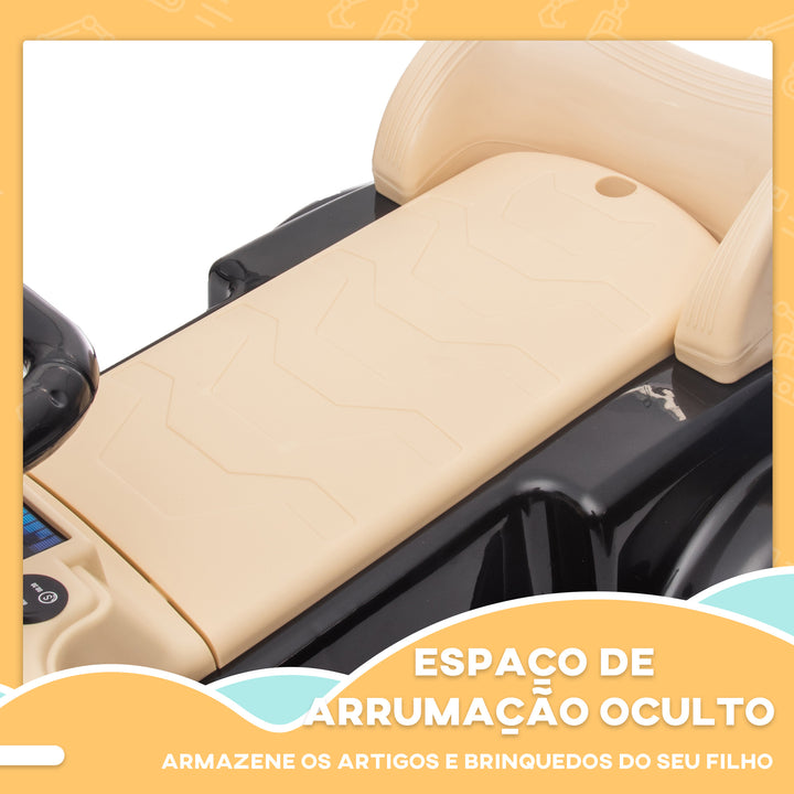 Carro Andador com Licença da Mercedes-Benz 300S Carro Andador para Crianças de 18-48 Meses com Armazenamento Volante Sistema Anti-Tombo Carga 25 kg 77,5x41,5x45 cm Preto