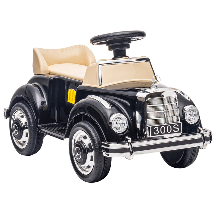Carro Andador com Licença da Mercedes-Benz 300S Carro Andador para Crianças de 18-48 Meses com Armazenamento Volante Sistema Anti-Tombo Carga 25 kg 77,5x41,5x45 cm Preto