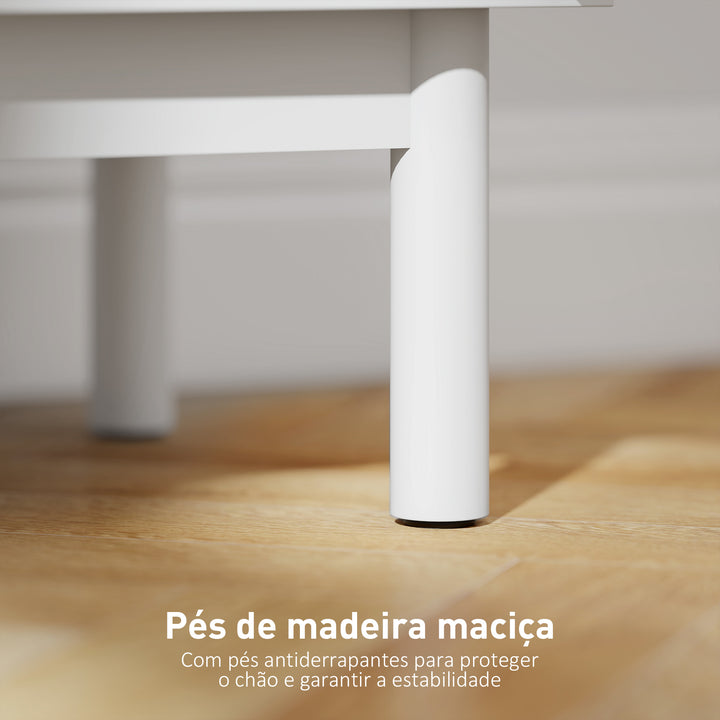 Mesa de Cabeceira Mesa de Cabeceira com Porta de Vime Prateleira Ajustável e Pés de Madeira Estilo Boémio Mesa Auxiliar para Sala de Estar Quarto 40x35x58 cm Branco