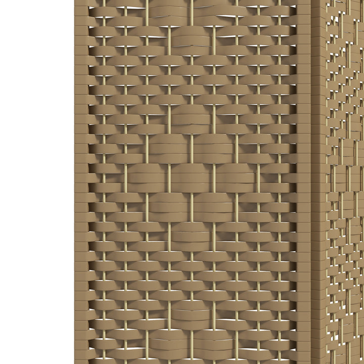 Biombo de 6 Painéis Separador de Ambientes 240x170 cm Divisor de Habitação Dobrável de Corda de Papel e Estrutura de Madeira Decoração para Dormitório Sala de Estar Madeira