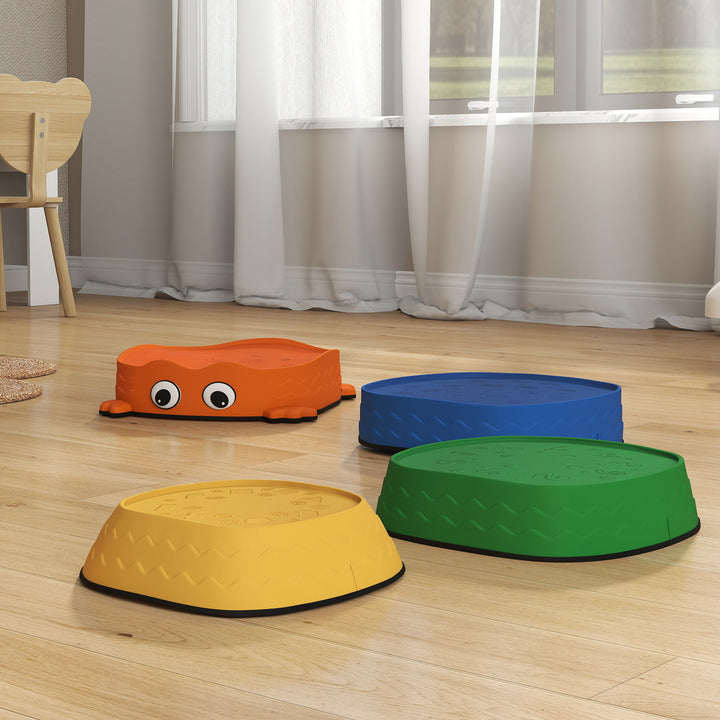 Conjunto de Pedras de Equilíbrio Empilháveis para Crianças de 5 Peças Jogo de Equilíbrio para Crianças acima dos 2 Anos Forma de Rã Antiderrapantes para Interior e Exterior Multicolor